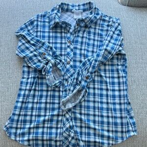 Nine1Eight Blue Flannel Shirt